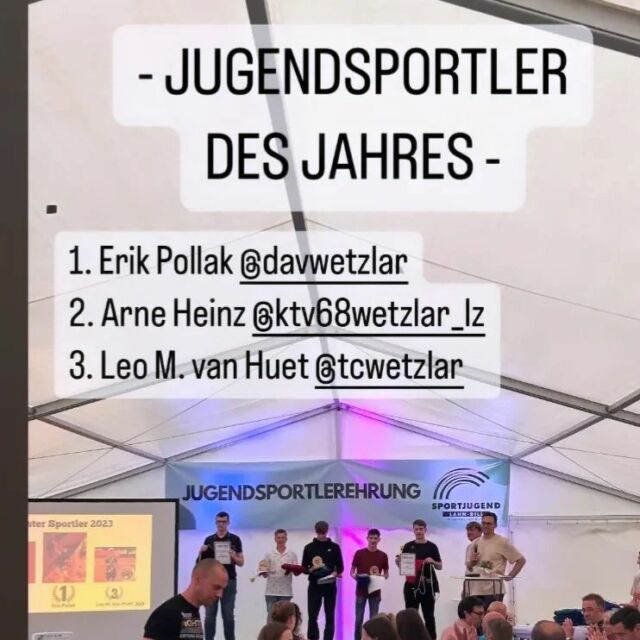 Danke für die Unterstützung! @arne.heinz hat den zweiten Platz bekommen.
Danke an die @sparkassewetzlar für ihre Unterstützung des Eventes.